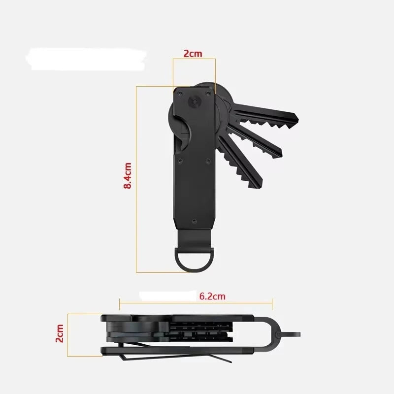 Key Organizer Compact Holder Metal Key Chain Minimalist key case holder for keychain Secures 1-5 Keys